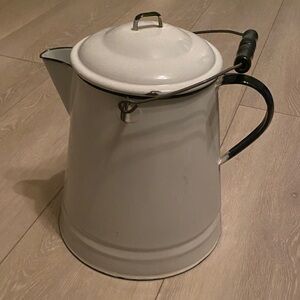 Classic White Enamel Teapot